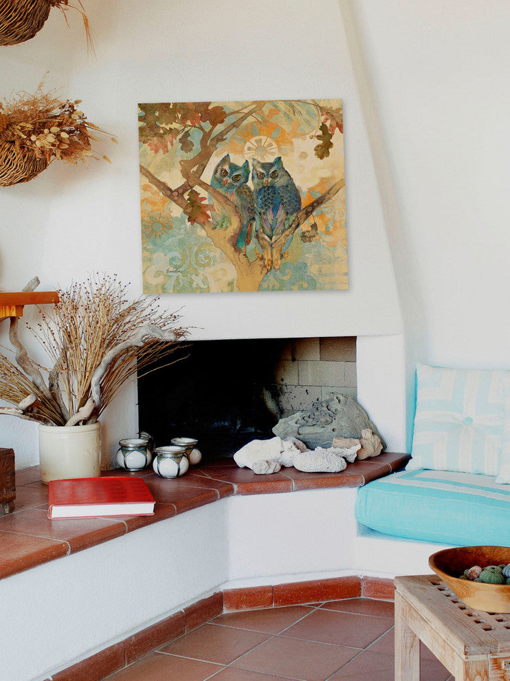 "Parish Owls" Painting Print on Canvas by Evelia