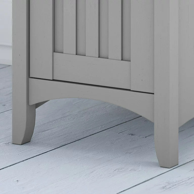 L-Shaped Desk, Storage Drawers & 1-Door Cabinet With Inner Shelf, Cape God Gray