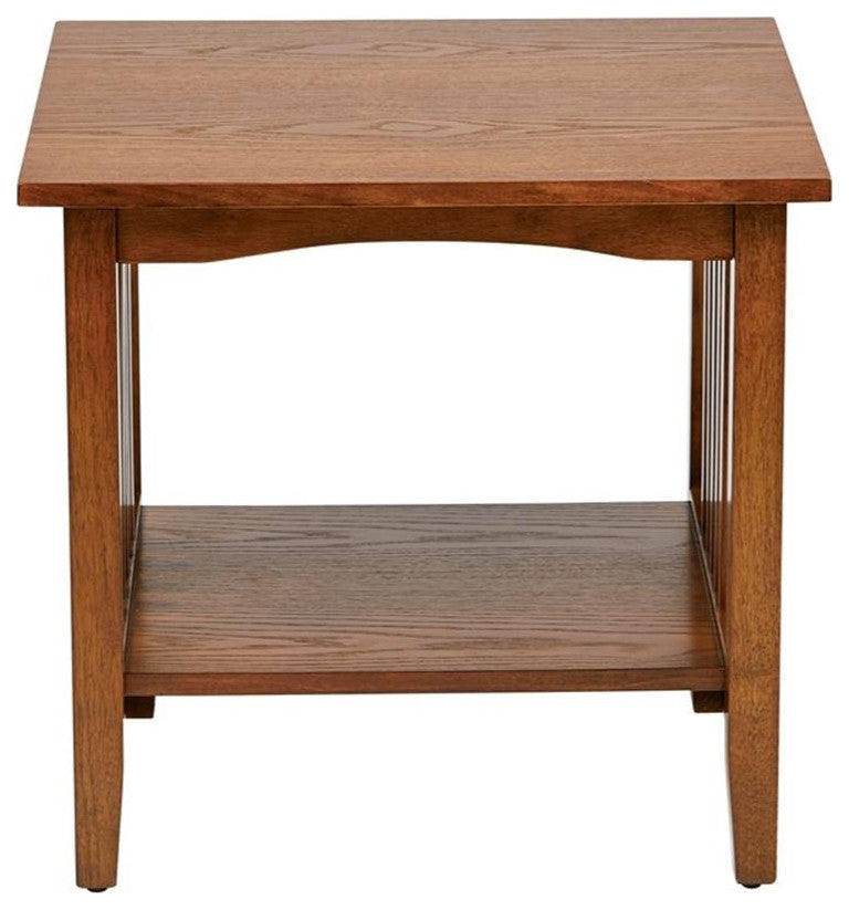 Sierra Mission End Table In Ash Brown Finish Engineered Wood