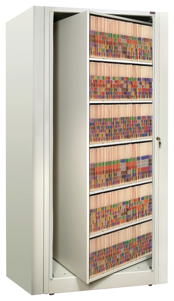 EZ2 Rotary File Shelving, 6 High, Letter Depth, Locking Starter, Bone White