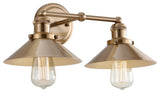 June Metal Shade Sconce, Brass Gold, 2-Light