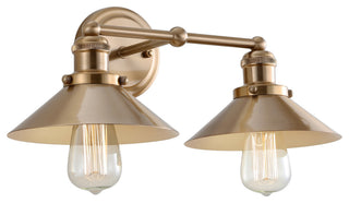 June Metal Shade Sconce, Brass Gold, 2-Light