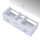 Geneva Transitional Glossy White 60" Double Vanity with 60" Led Mirror, no Top