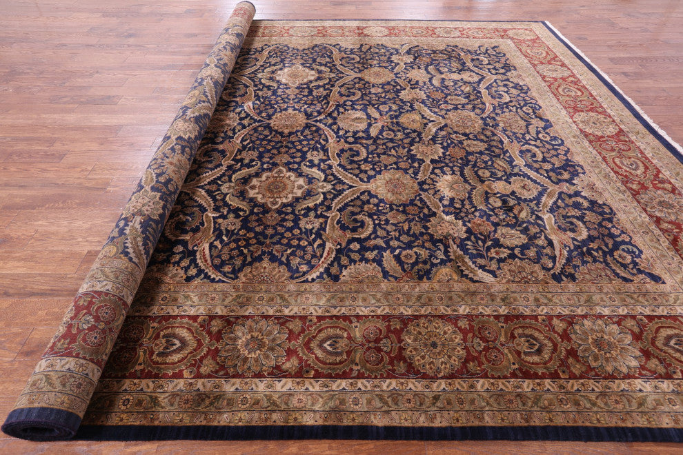 12' 0" X 14' 7" Fine Persian Tabriz Hand-Knotted Wool Rug Q8498