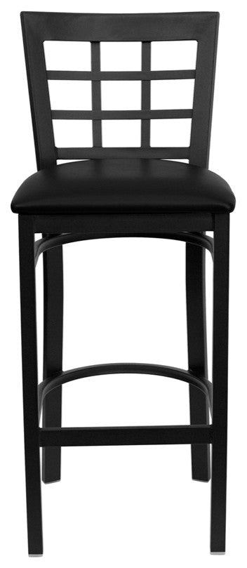 Metal Restaurant Bar Stool, Black