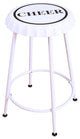 White Metal Cheer Bottle Cap Seat, Set of 2, Counter Height Stools