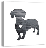 Designs Direct Creative Group Ink Silhouette Dachshund 30x30 Canvas Wall Art