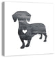 Designs Direct Creative Group Ink Silhouette Dachshund 30x30 Canvas Wall Art