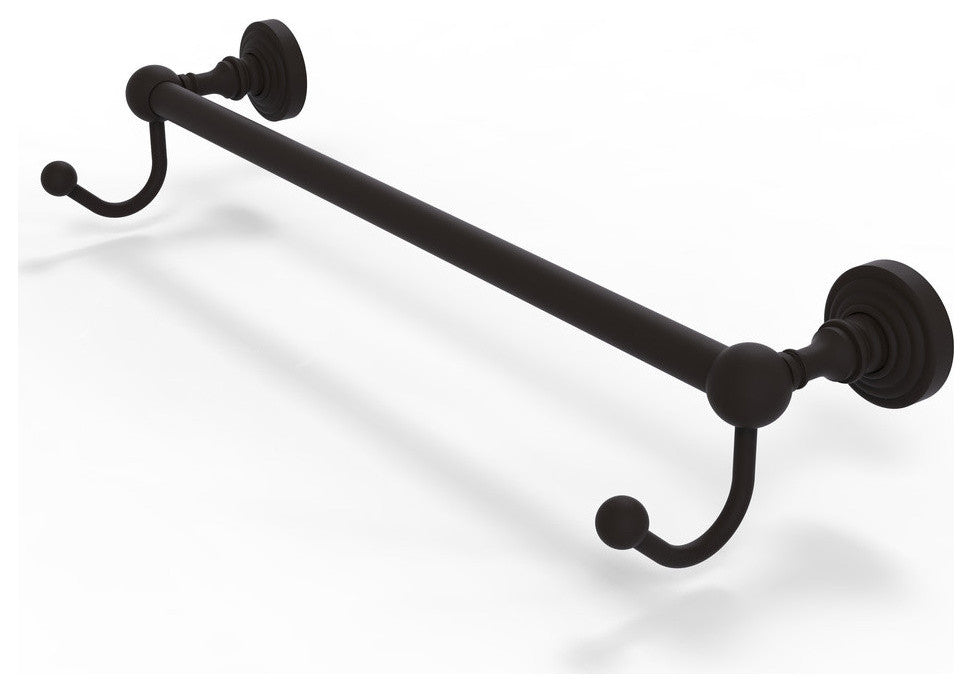 Waverly Place 24" Towel Bar and Integrated Hooks, Oil Rubbed Bronze