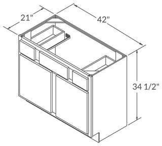 Newport Vanity Sink Base Cabinet, 42"x21"x34.5"