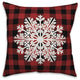 Plaid Snowflake 20"x20" Throw Pillow Cover