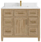 Santa Monica 42 Single Sink Bath Vanity in Whitewashed Teak 1.5" Empira Quartz