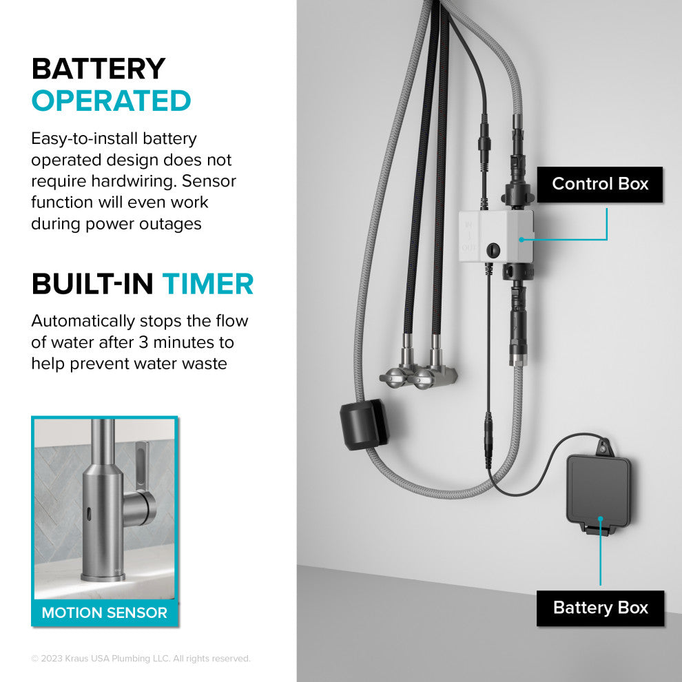 Oletto Touchless Sensor Pulldown Single Handle Kitchen Faucet, Spot Free Stainless Steel