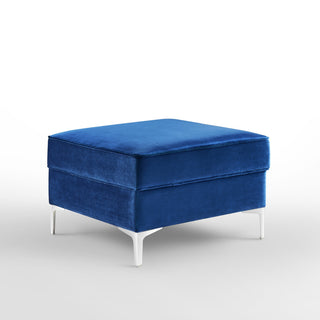Jeannie Velvet Square Storage Ottoman, Navy