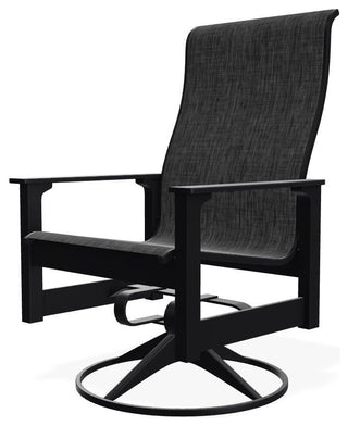 Leeward Sling Outdoor Swivel Rocker, Augustine Shadow/Black