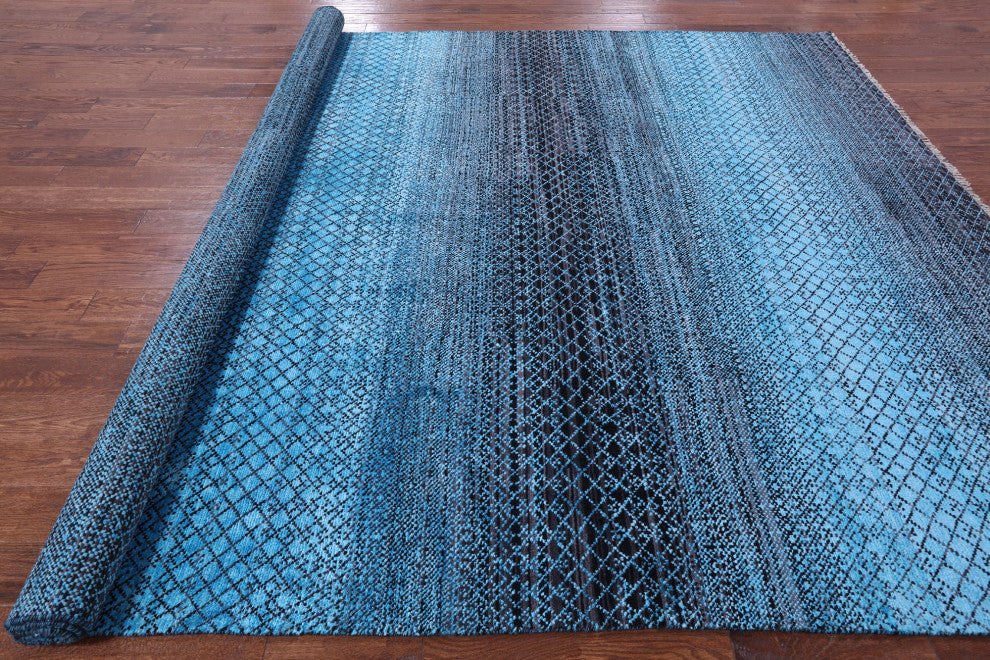 Wool & Silk Savannah Grass Hand Knotted Rug 9' 0" X 11' 10" - Q15440