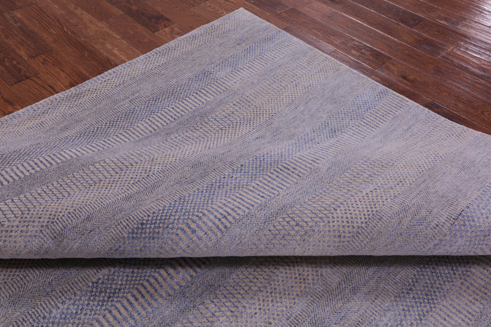 8' 2" X 10' 3" Wool and Silk Handmade Savannah Grass Rug Q11918