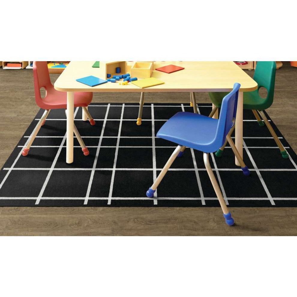 Flagship Carpets VA1816-22FS 4'X6' Black Check Educational Rug