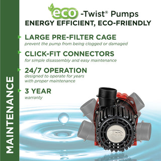 Eco-Twist Energy-Saving 5300GPH Pond Pump with Controller and 33-ft. Cord
