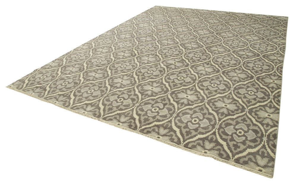 Rug N Carpet - Hand-Knotted Oriental 9' 10" x 13' 9" Unique Grey Oushak Rug