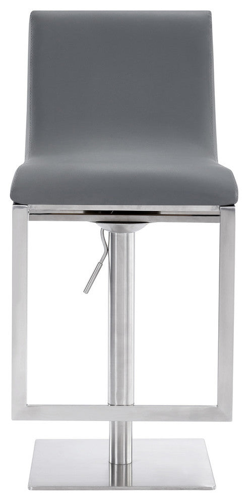 Victory Contemporary Swivel Barstool in Brushed Stainless Steel