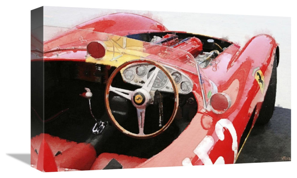 "Ferrari Cockpit Monterey Watercolor" Fine Art Print