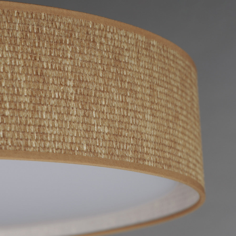 Maxim 10237 Prime 25"W LED Flush Mount Drum Ceiling Fixture - White Organza