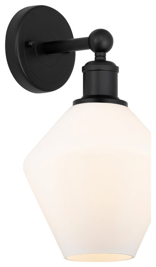 Edison Cindyrella 1-Light 8" Sconce, Matte Black -Cased Matte White Shade
