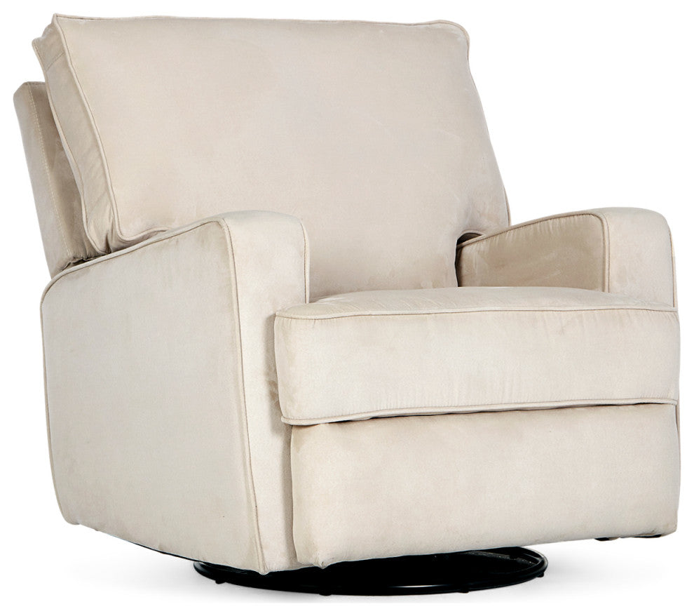 BELLEZE Linen Recliner Chair Cushioned Seat Logan, Beige
