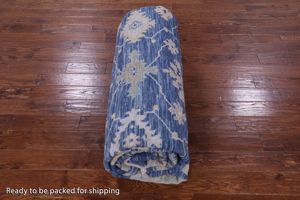 10' 4" X 13' 11" Handmade Turkish Oushak Wool Rug - Q13370