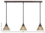 Stem 3-Light Pendalier with Hang Straight Swivel, Bronze/Chocolate Icing
