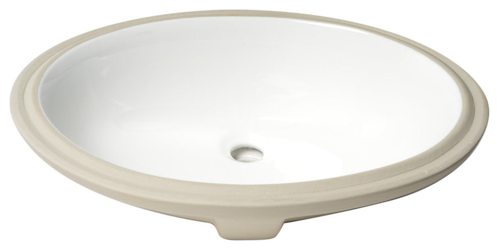 ALFI brand ABC602 White 23" Oval Undermount Ceramic Sink