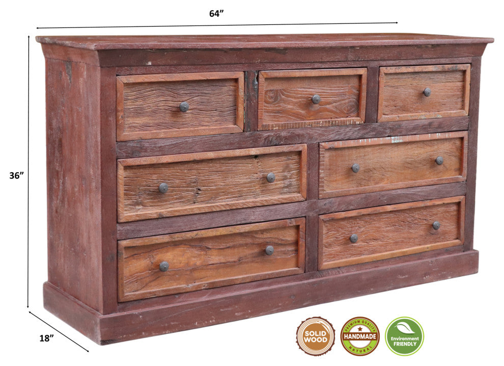 Trestle 7-Drawer Dresser, Brown