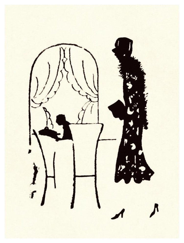 "Dressed Woman Walks Into a Restaurant" Paper Print by Maxfield Parrish, 32"x42"