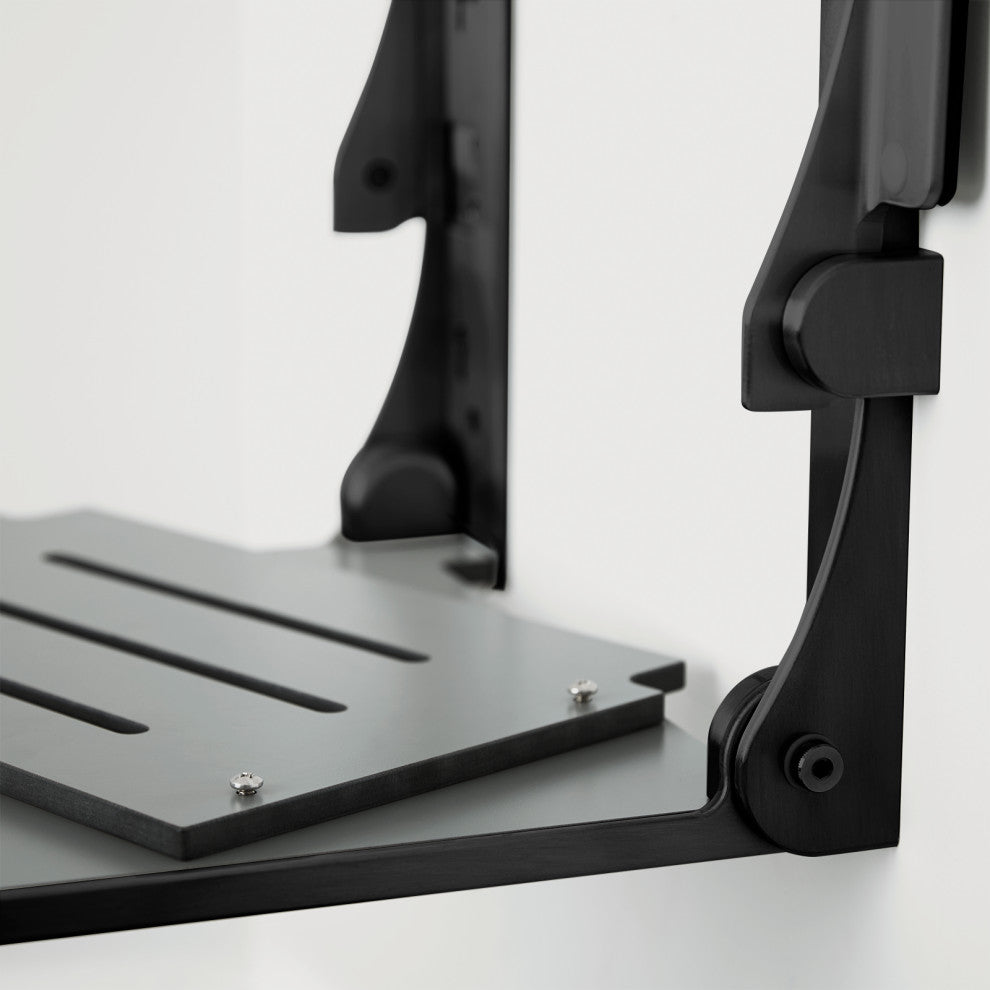 Seachrome Silhouette Comfort Shower Seats with Arms, Gray Seat, Matte Black Frame