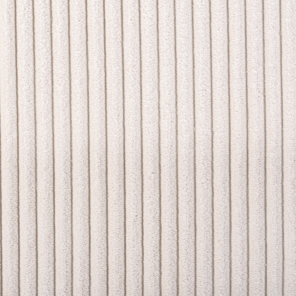 Roy Microsuede Fabric Upholsetered Ottoman/Stool, Beige, Square