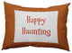 Happy Haunting Ticking Accent Pillow, Dark Red, 14"x20"