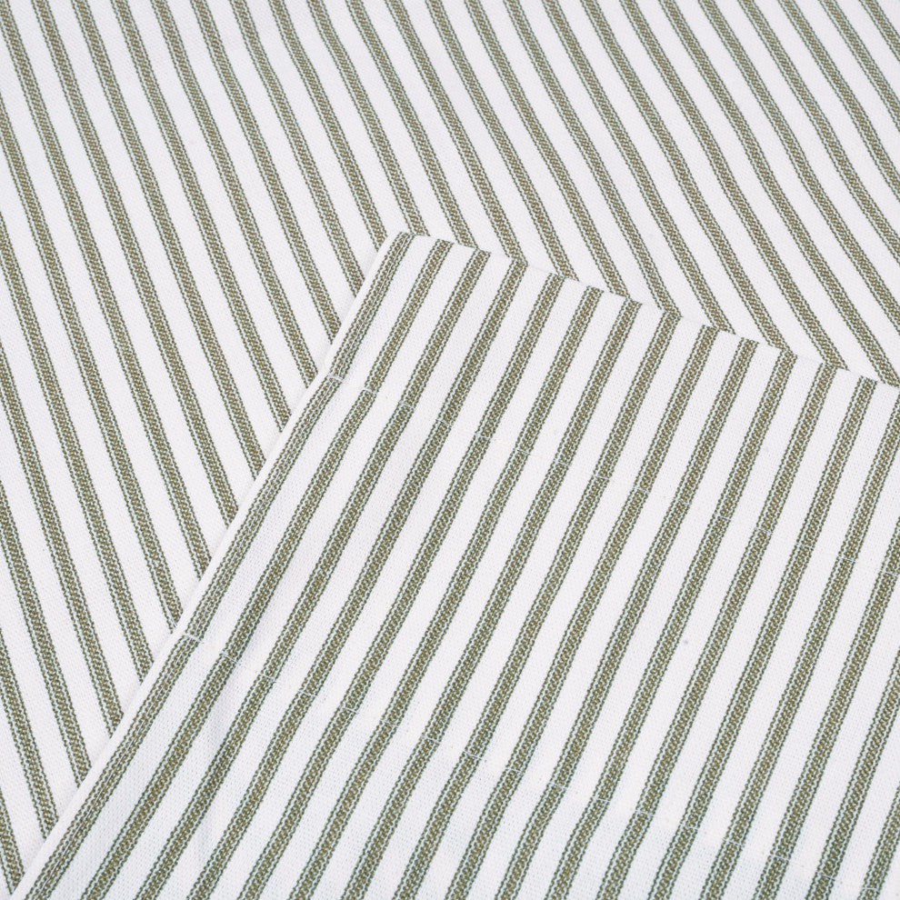 Plaza Stripe Tailored Tiers, Sage, 56"x24"