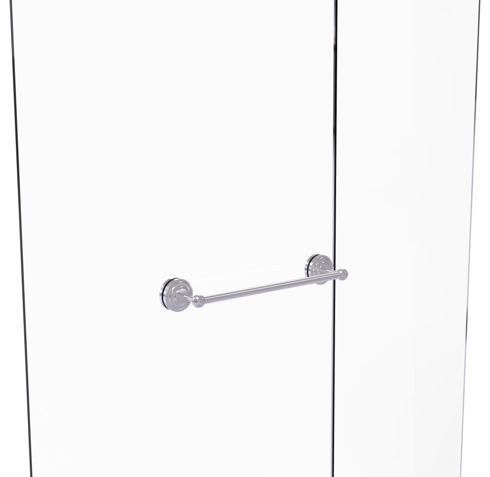 Que New 18" Shower Door Towel Bar, Satin Chrome