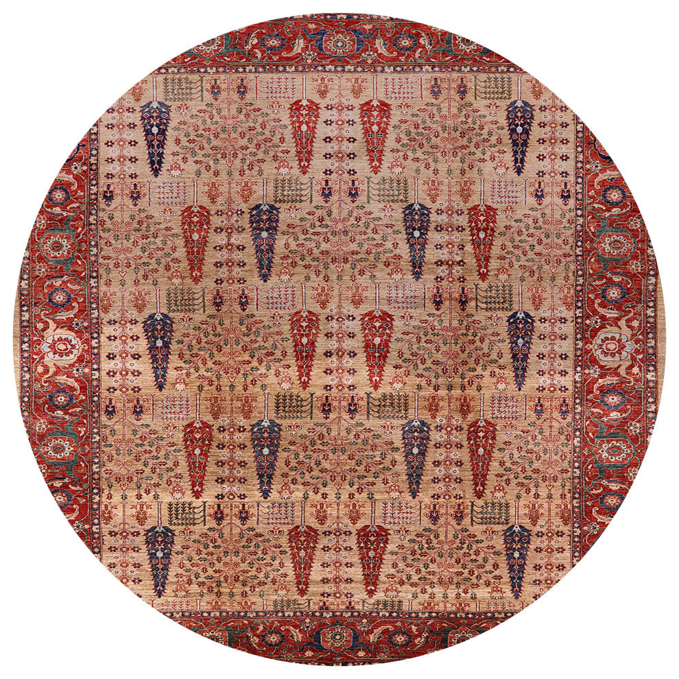 Ahgly Company Indoor Round Mid-Century Modern Area Rugs, 6' Round