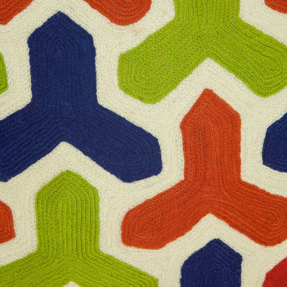 HomeRoots 20" x 0.5" x 20" Handmade Transitional Multicolored Pillow Cover