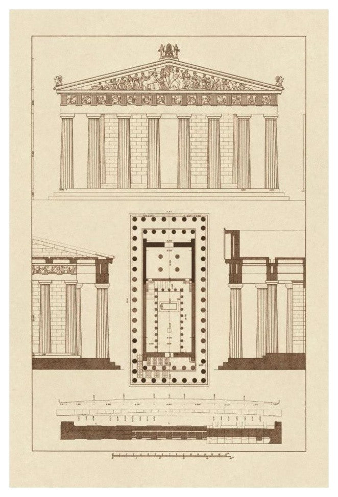 "The Parthenon at Athens" Digital Paper Print by J. Buhlmann, 22"x32"