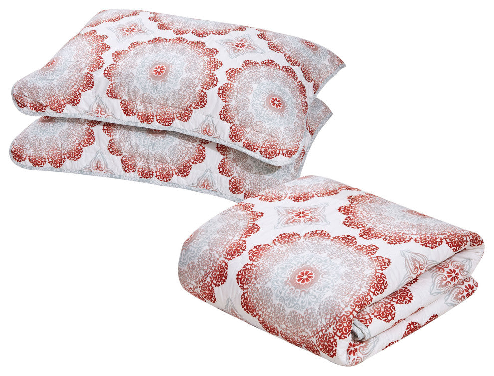 Delia Quilted 7 Piece Bed Spread Set, Queen