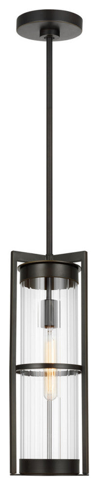 Alcona 1-Light Outdoor Pendant, Antique Bronze