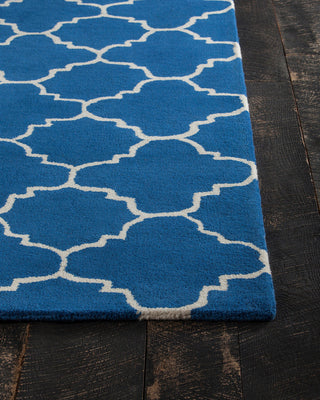 Davin Contemporary Area Rug, Blue and White, 5'x7'