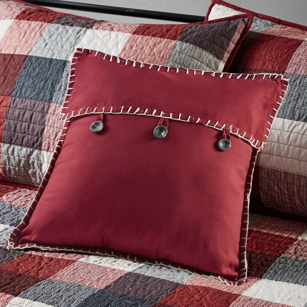 Madison Park Ridge 6 Piece Reversible Daybed Cover Set, Red