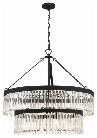 Crystorama Lighting Group EMO-5408 Emory 9 Light 32"W Crystal - Black Forged