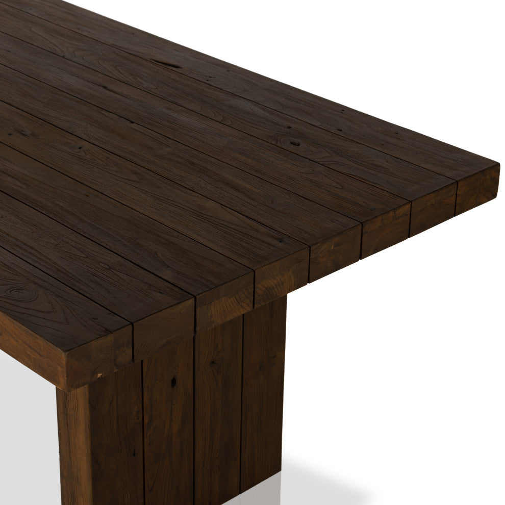 Encino Outdoor Dining Table-96"-Brown
