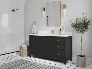Sonoma 60" Single Sink Bath Vanity in Black Top, 2" Viola Gold
