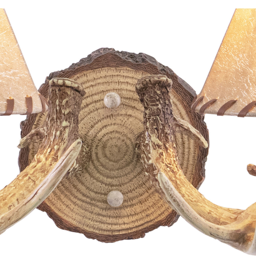 Lodge 2-Light Antler Wall Light Noachian Stone